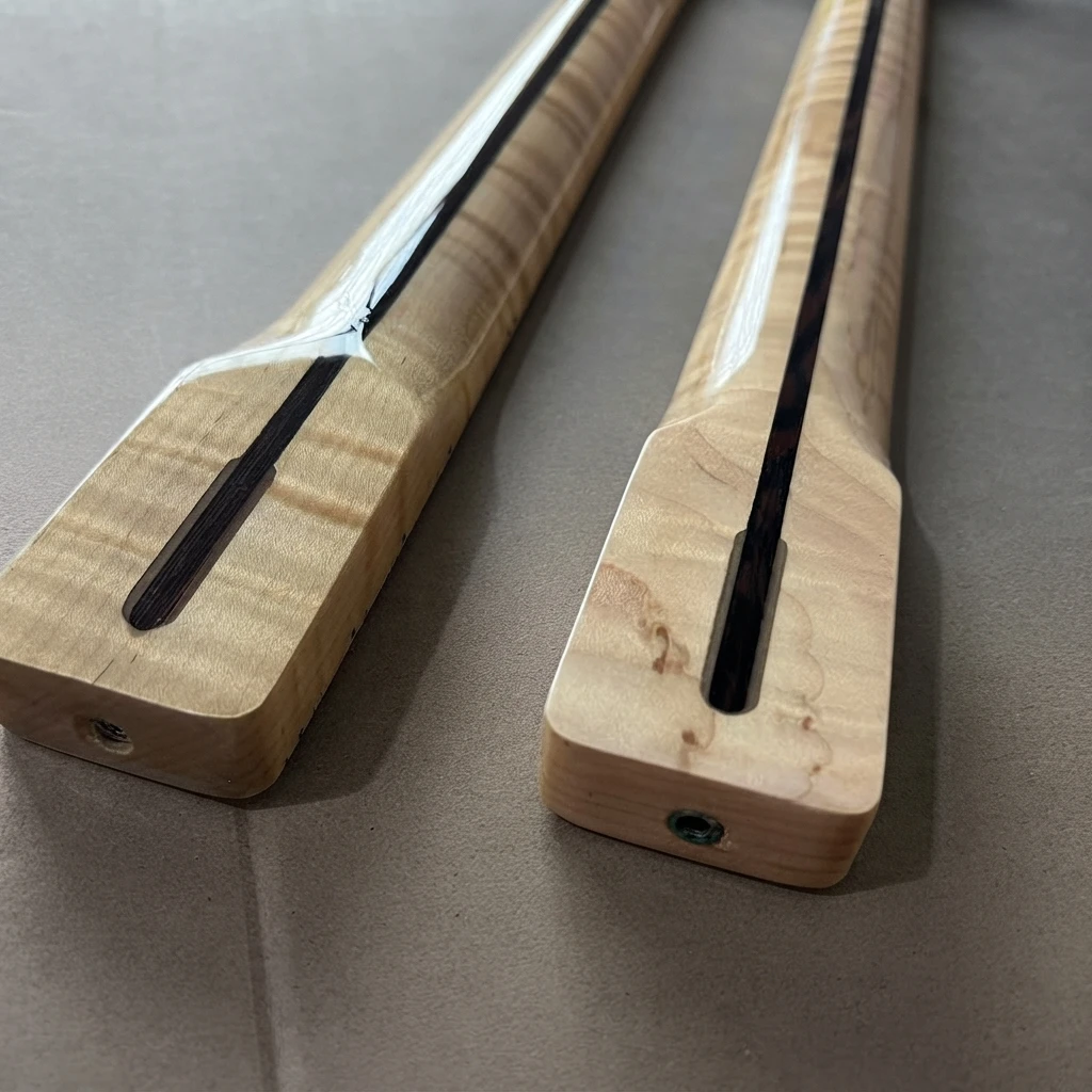 Flame Pattern Dual Action TL Electric Neck, Dark Fretboard, 21 Frets, Gloss Finish, Standard Scale, 56mm Heel Replacement