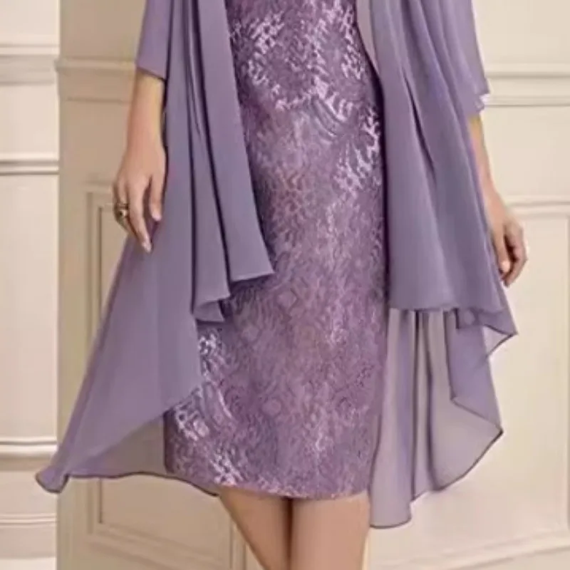 Wakuta-Robe de Soirée en Mousseline de Soie Orange pour Femme, Tenue Formelle, Manches Châle, Demoiselle d'Honneur, Invité de Mariage, Tempérament de la Mère