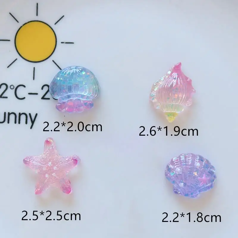 10 Stück Mini Kawaii Niedliche Stern-Muschel Cabochons mit Flacher Rückseite für DIY Scrapbooking, Party-Haarspangen-Zubehör, Heimdekoration, Bastelzubehör – Detail 6