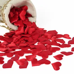 100/200Pcs sztuczne Love Heart płatki walentynki konfetti na przyjęcie weselne płatki gąbka satynowa stolik przy łóżku dekoracje