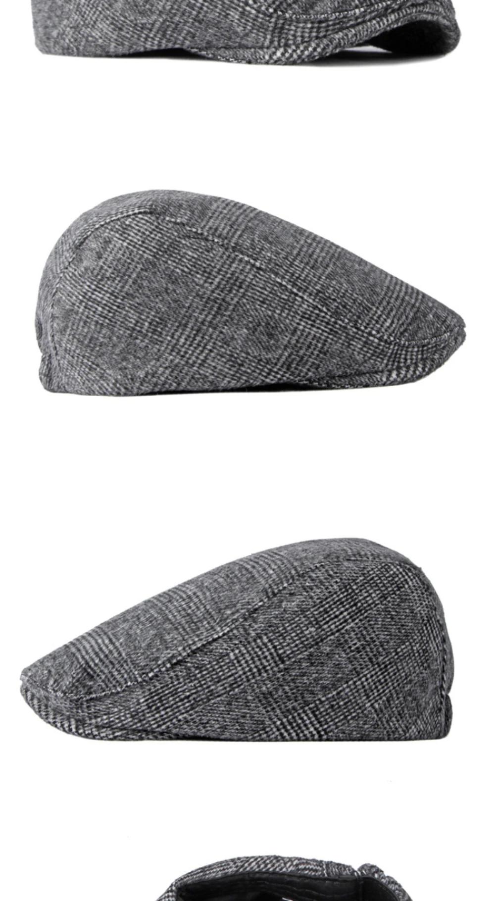 HT4143 Herren- und Damen-Baskenmütze, Retro-Karo-Künstlermütze, flache Ivy-Mütze für Herren und Damen, für Frühling, Herbst und Winter. – Detail 9