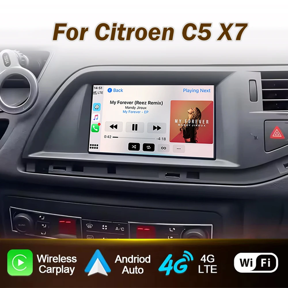 Autoradio For Citroen C5 X7  Wireless CarPlay for Apple Android Auto Intelligent System Screen Car Radio Multimedia Video Player