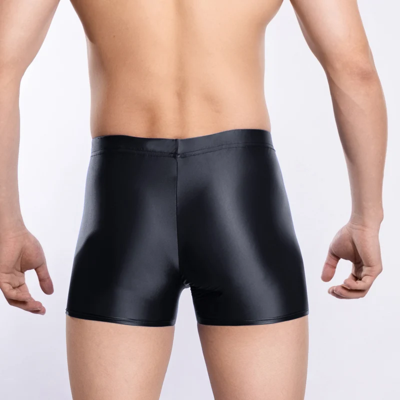 underwear men boxers  Mens Glossy Oily boxer shorts Elastic Underwear softThin Panties Breathable Underpants Smooth elasticity