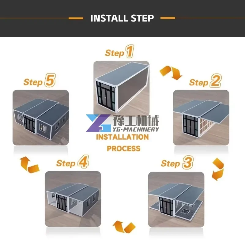 Mobile House High Quality Expandable Container House with 2 /3 Bedrooms and Kitchen and Bathroom Dry Wet Separation Shower Room