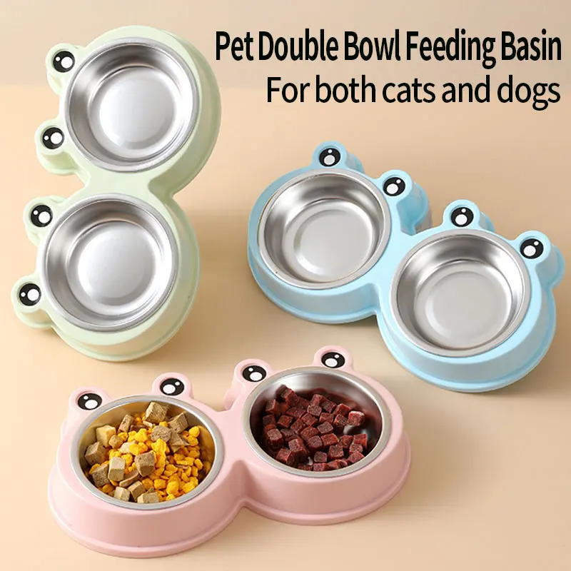 

Двойные миски для собак из нержавеющей стали: миски для воды и корма, предотвращающие опрокидывание, для щенков и средних собак