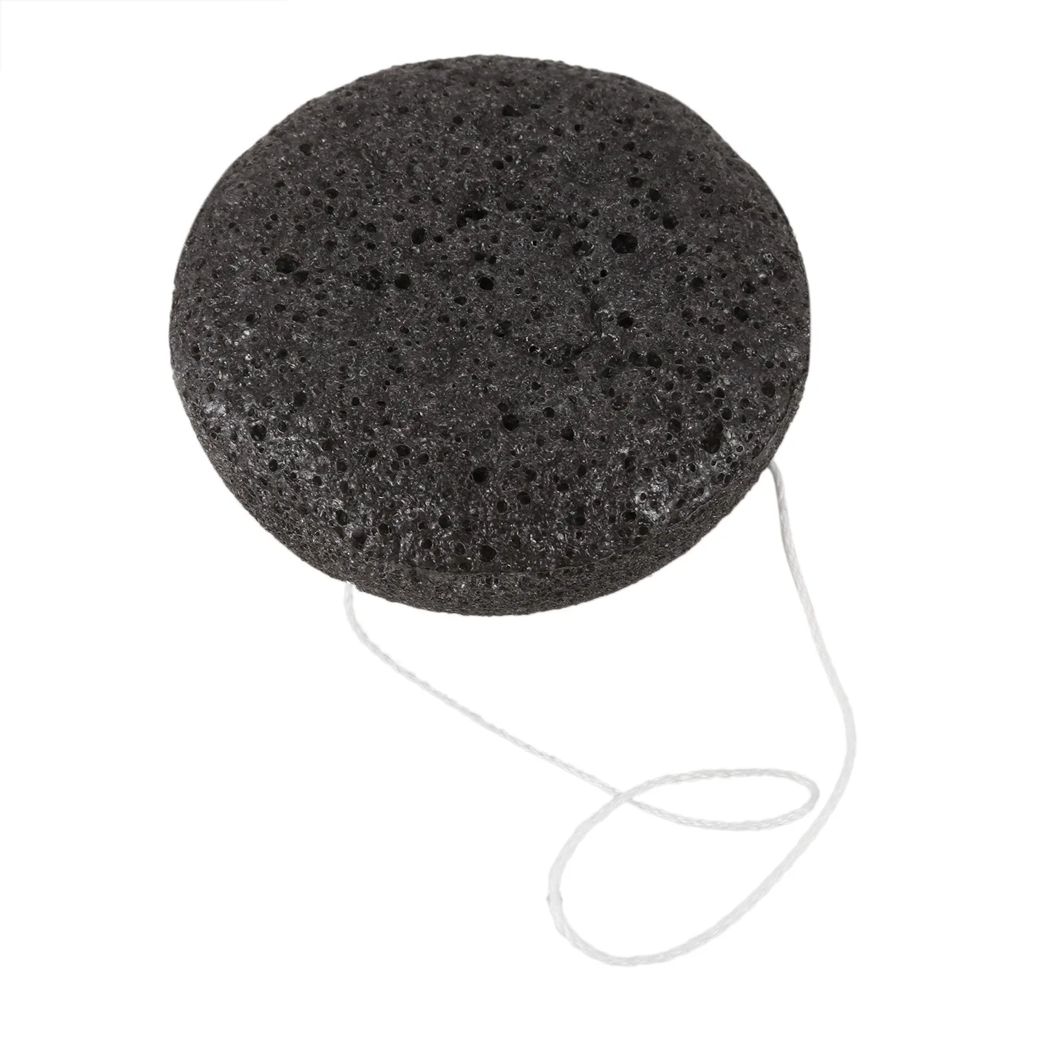 Konjac Konnyaku Jelly Fiber Face Makeup Wash Pad spugna per la pulizia Puff Exfoliator-nero