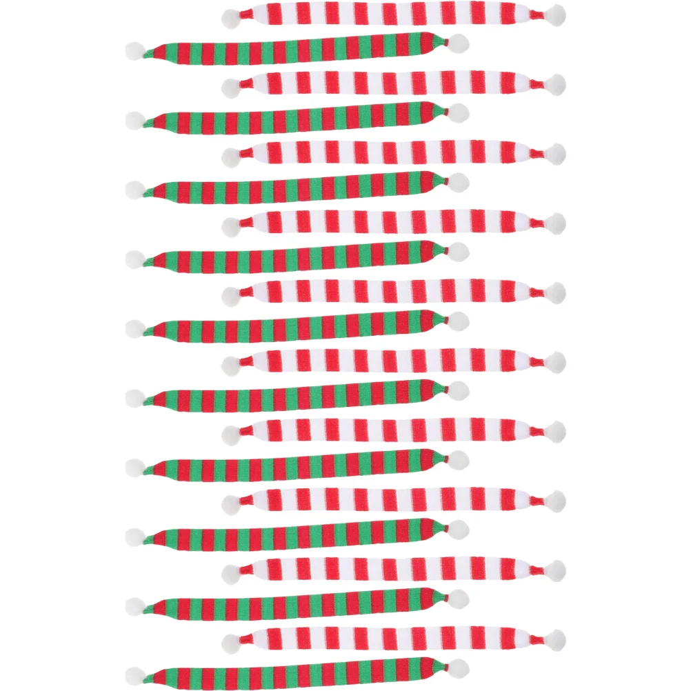 20 pezzi di decorazioni natalizie, mini sciarpa da festa in maglia, sciarpe ripiene con bottiglie decorative
