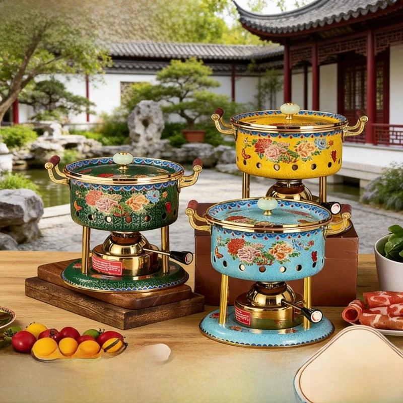 One person, one pot, inflatable small hot pot, one person, self-service seafood copper hot pot, stainless steel small gas