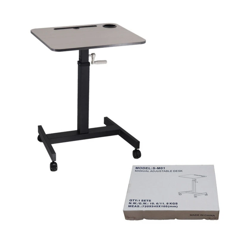 Height adjustable, retractable, modern style, portable wooden computer desk
