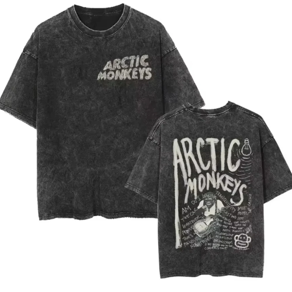 

Retro Rock Arctic Monkeys Music Album Graphic T-Shrit Men's Women Washed Oversized Short Sleeve T Shirt Y2k Hip Hop Streetwear