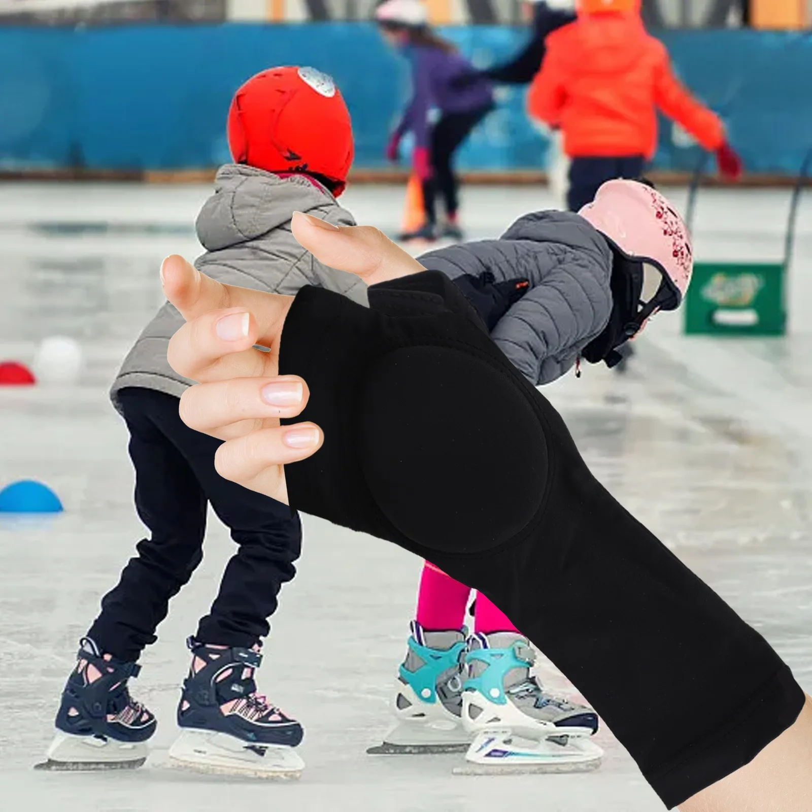 Figure Skating Hand Protection Pad XS-XL Adult Kids Ice Sports Safety Bracket Anti-Slip Pad Ice Skating Wrist Guards Parts