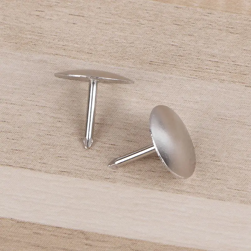 Multifunctional Flat Thumb Tack Push Pin Silver Steel Pushpin for Wall Board 80X