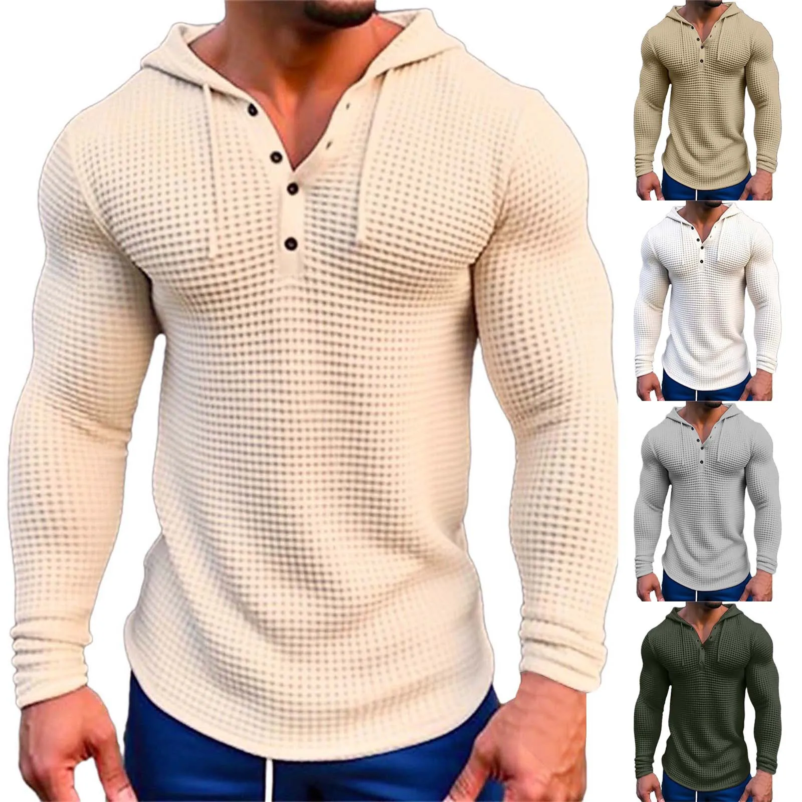 Men's Spring And Autumn Long Sleeve Hoodie Hooded Sweatshirt Top Outdoor Sweatshirt Shirt