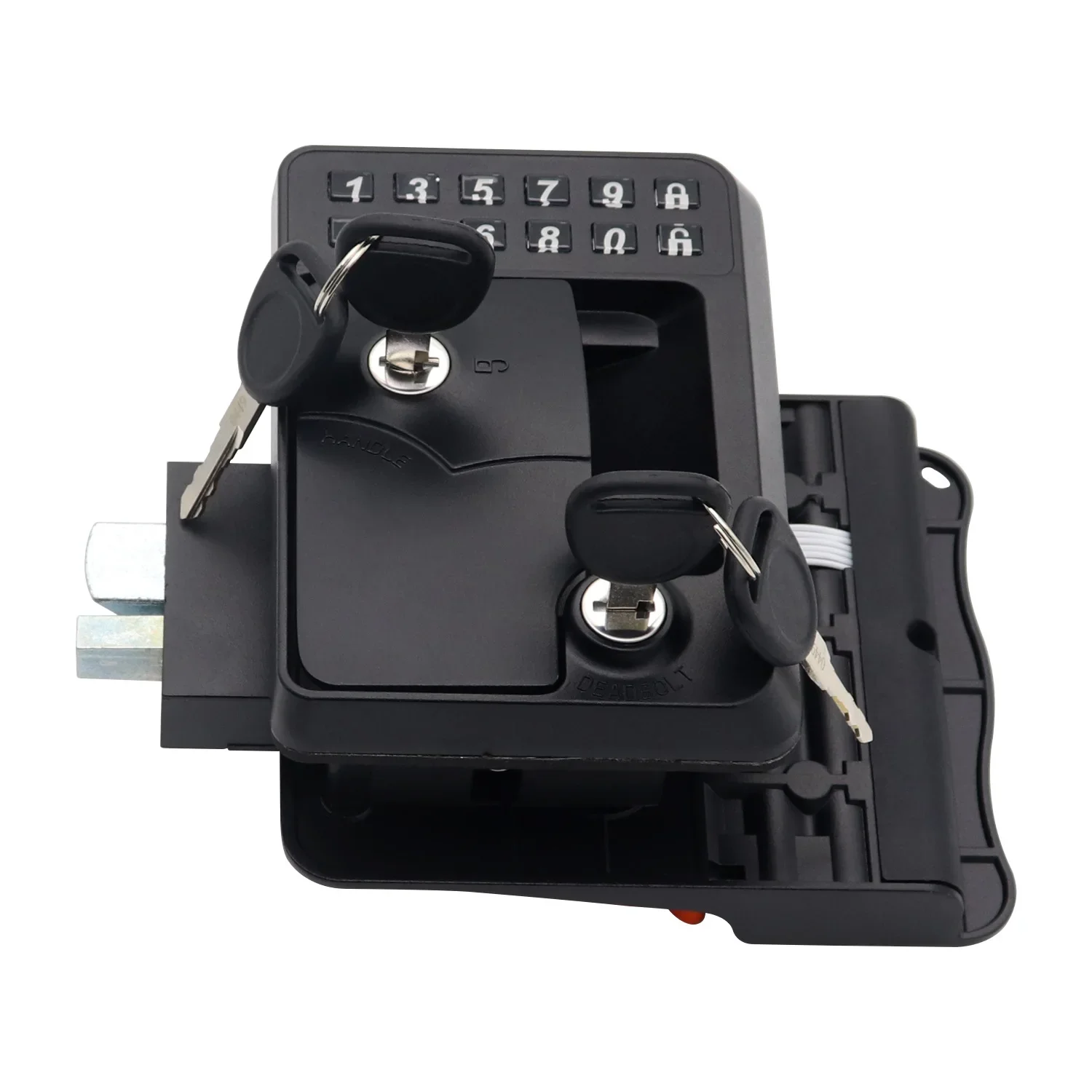 Double core electronic password RV door lock, self towing RV accessories, remote control lock for the back middle door