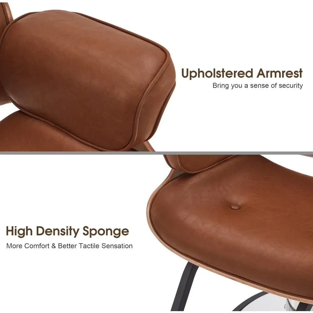 Barber Chairs, Hair Cutting Beauty Spa Styling Equipment Adjustable Height Brown Wooden Salon Chair For Hair Stylist