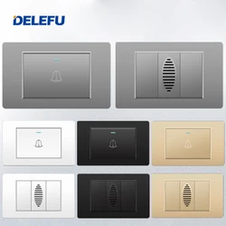 DELEFU PC Brazil Standard Switch Socket 118*72mm10A 20A Doorbell switch Doorbell Ding Dong Grey Black White Gold