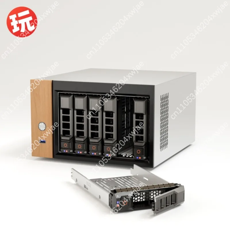 N5105 6-Bay NAS Barebone System, 2.5G LAN Fanless Mini Desktop PC, Home Server Storage Host with Hot-Swap SATA view 5
