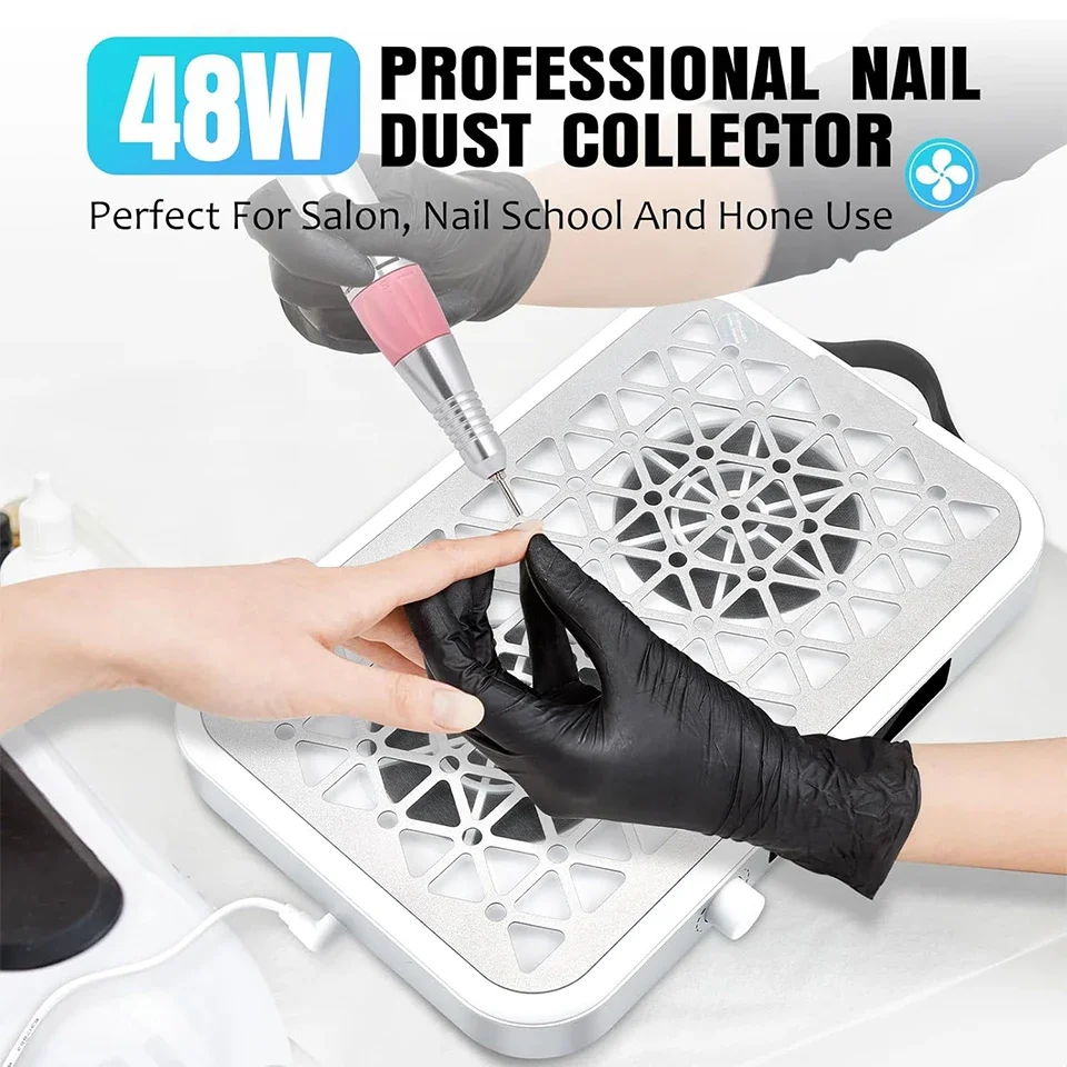 Профессиональный пылесборник для ногтей Aspirador de Unas 1600PA, портативный мощный вакуумный аппарат для ногтей для акриловой полировки ногтей