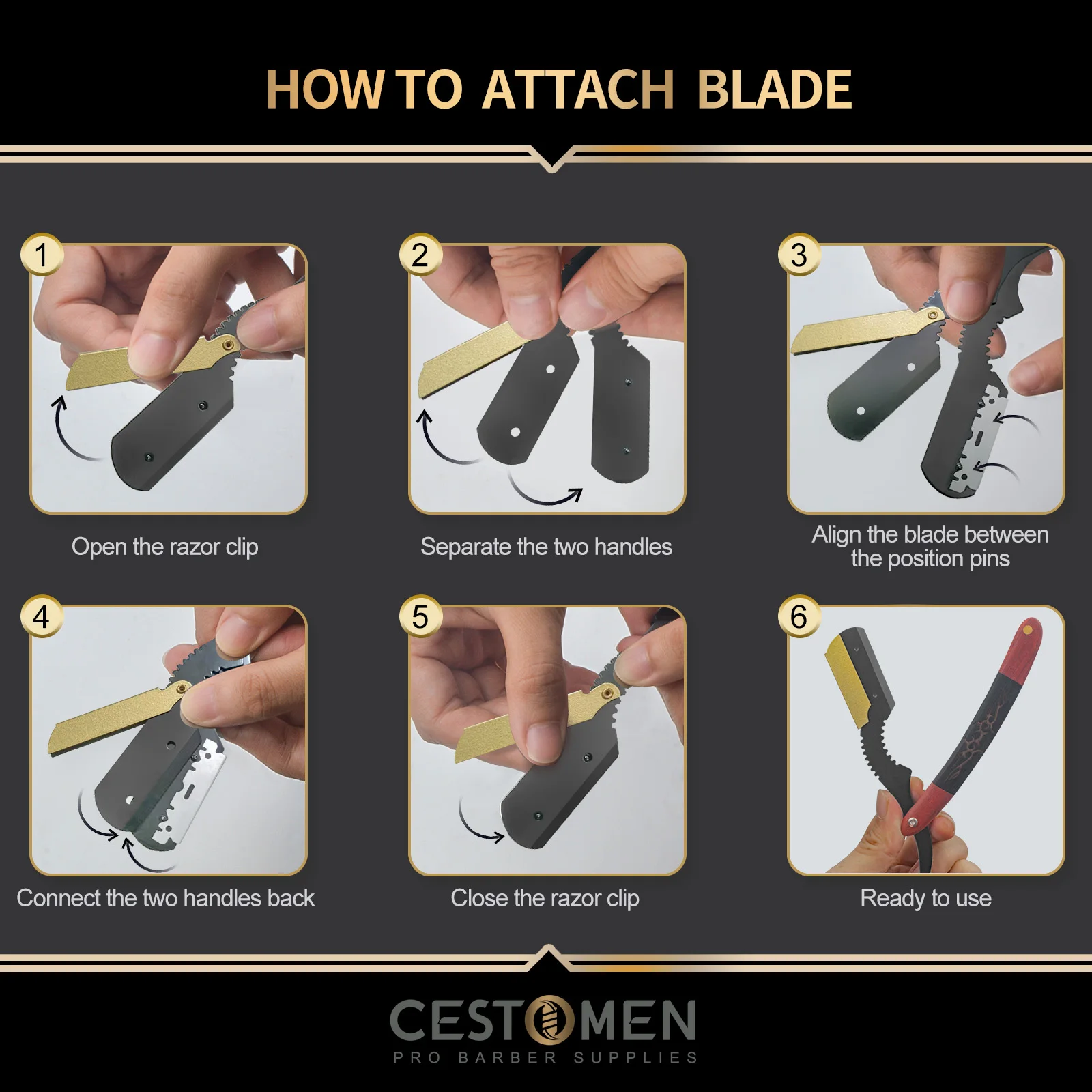3 Styles Professional Manual Shaving Razor Men Red Acid Twig Wood Classic Knife Holder Folding Razor Holder Barber Accessories view 4