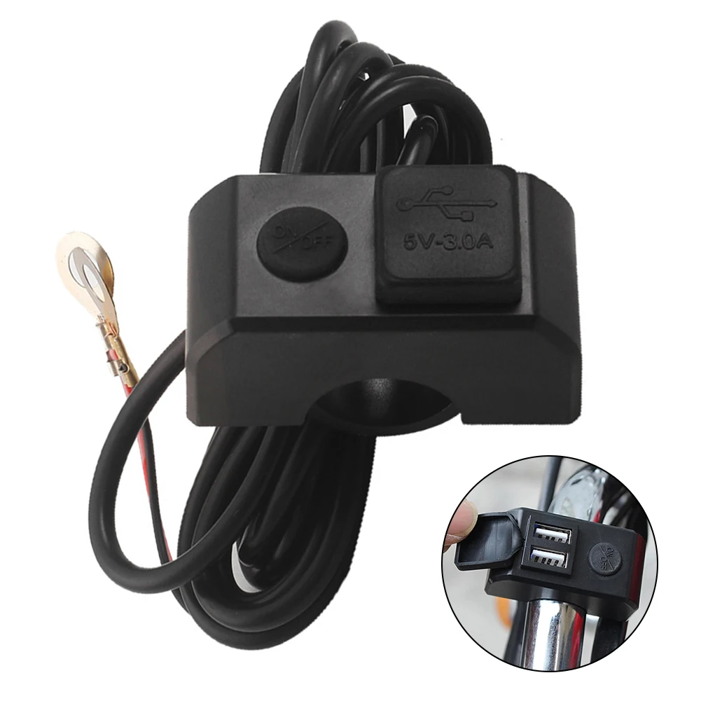 

2 USB Ports Motorcycle Handlebar Charger Fast Charging Adapter Power Outlet Motorcycle Handlebar Charger