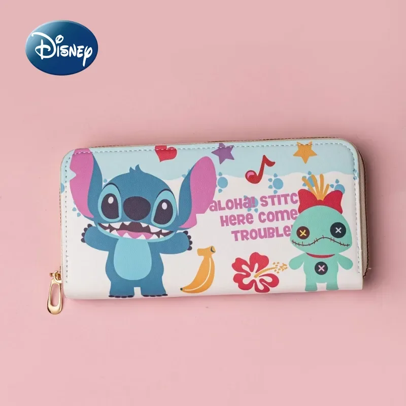Disney New Long Women's Wallet Stitch Cartoon Children's Wallet Multi-card Slots Large Capacity Fashion Children's Wallet