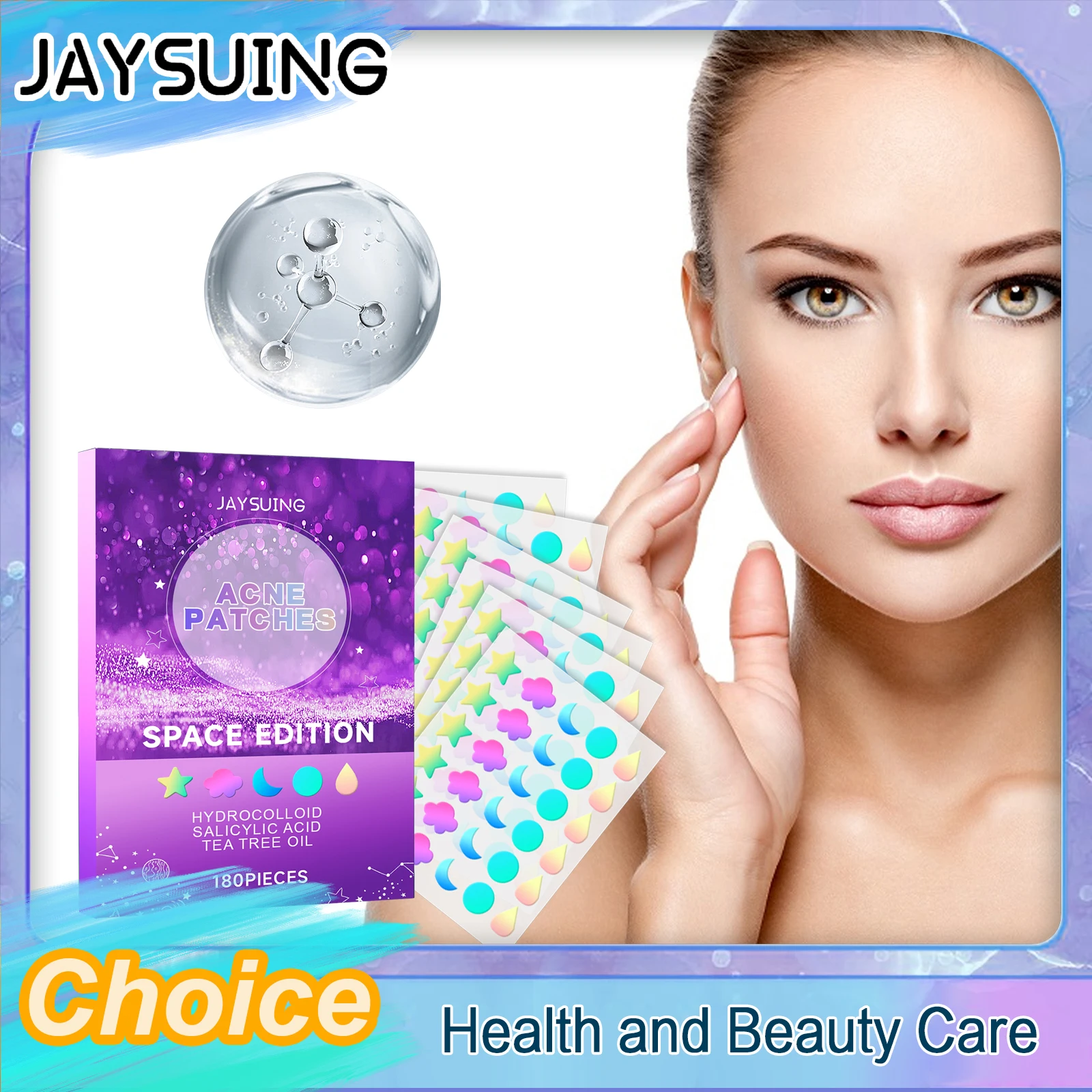 180pcs/Box Of Acne Patches Non Irritating Acne Stickers Various Patterns Acne Concealer Patch Ultra-Thin Fashion Patch Unisex