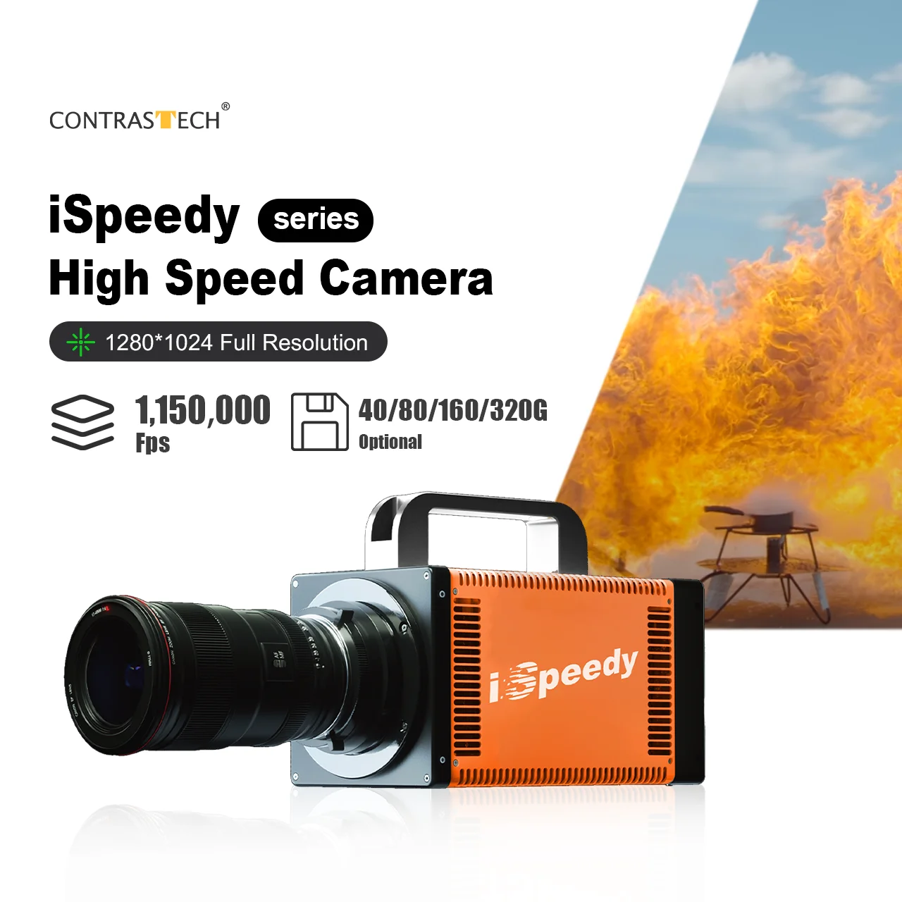 HD 1280p x 512p 315000fps Slow Motion Phantom High Speed Camera for Bullet Hits Analysis