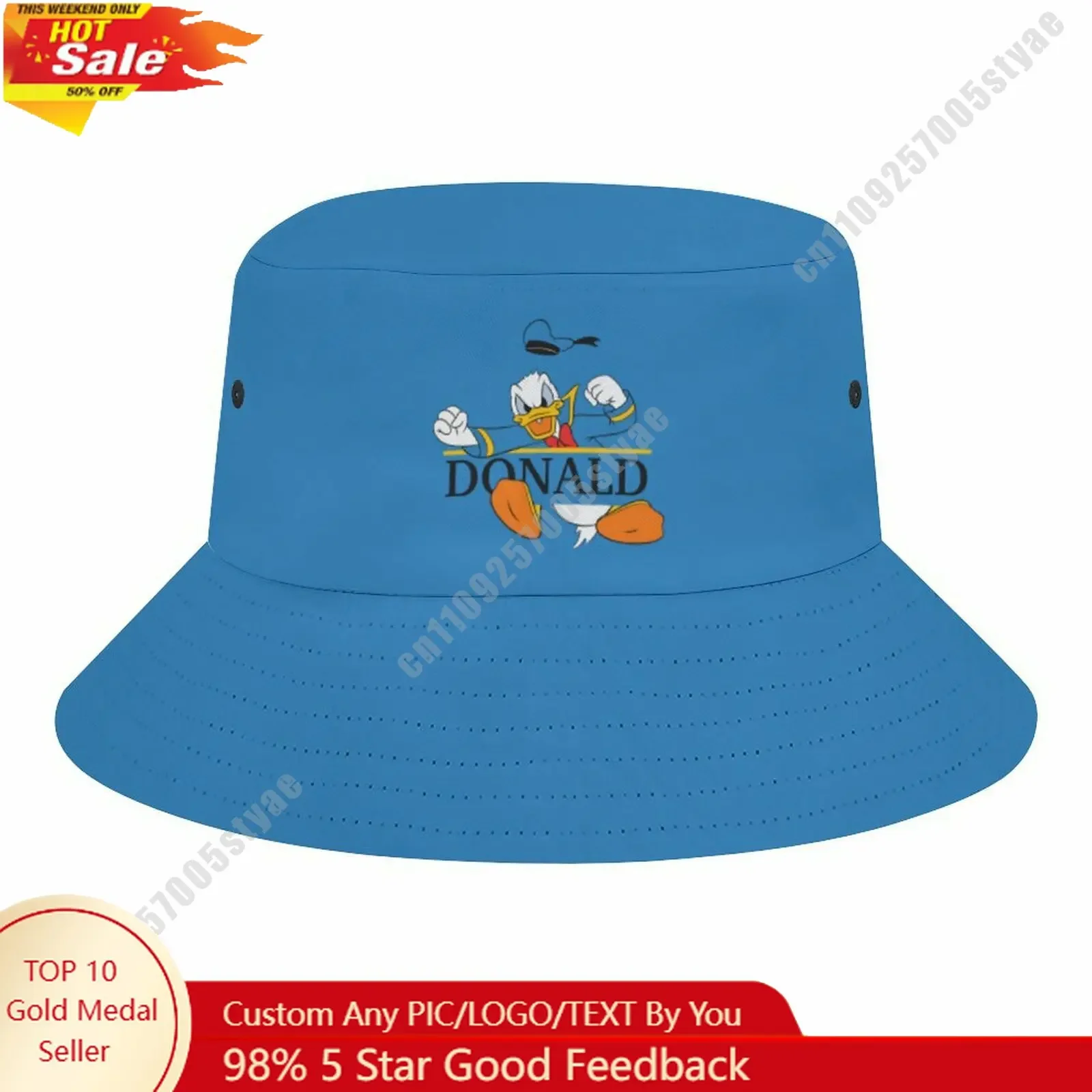 

Donald Duck Bucket Cap Disney Cartoon DIY Custom Your Graphic Design Fisherman Hat Holidays Gift Sun Protection Fashion Hat