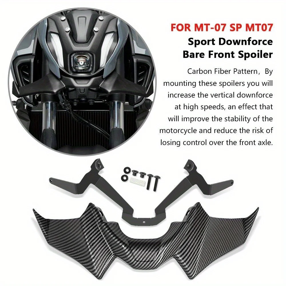 Motorcycle Front Spoiler Wing Kit Compatible with Yamaha MT-07 2021-2024 Downforce Fairing Accessories - view 4