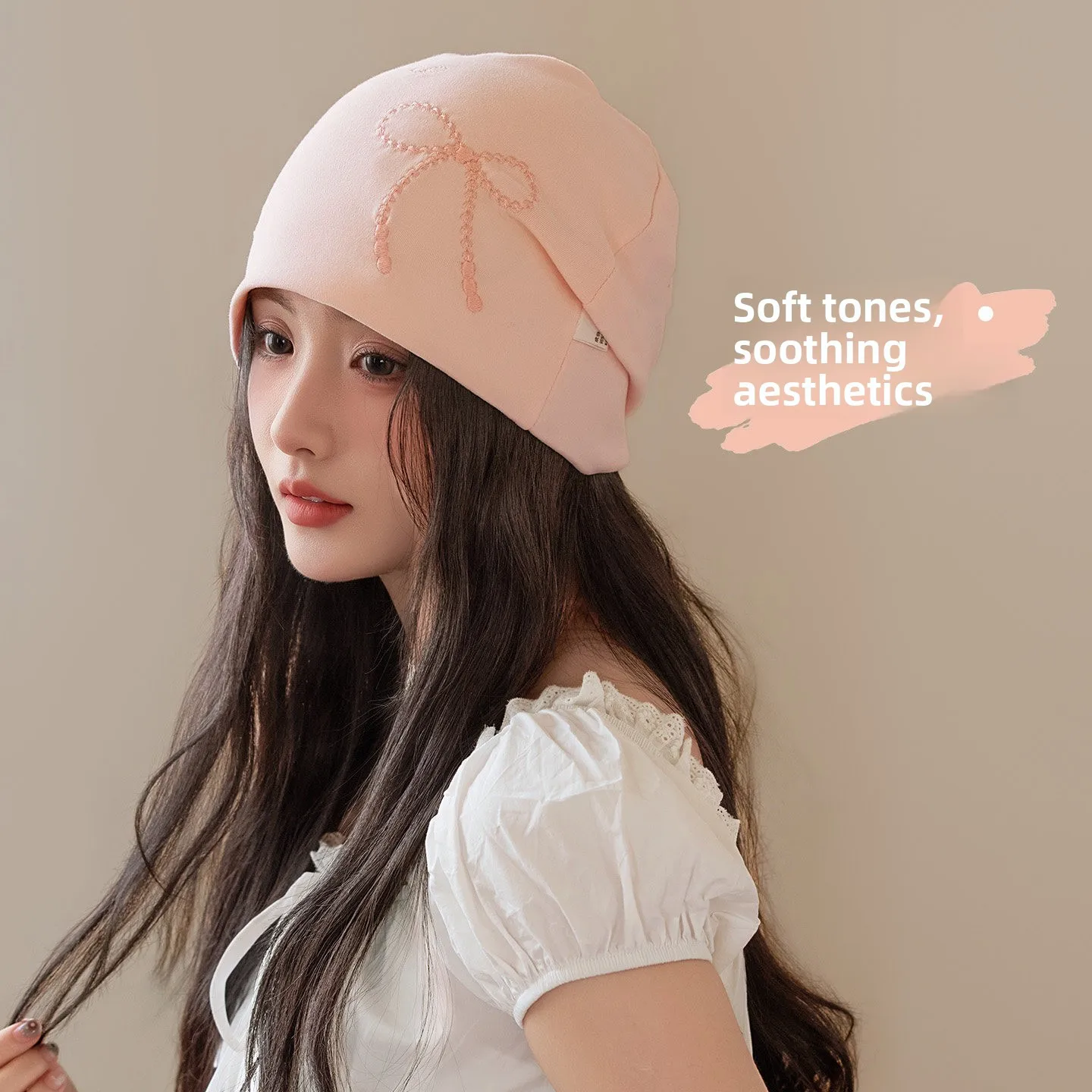 Postpartum Cap Women's Cotton Overhead Windproof Warm Headwear for Sleeping in Air-conditioned Room Baby Face Concealing