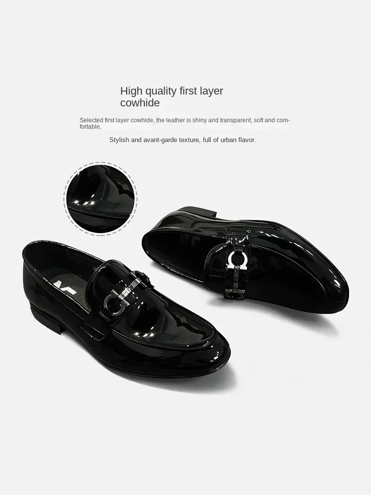 2025 الربيع والخريف جديد أحذية رجالية رسمية جلد طبيعي جولة تو ، النمط البريطاني الأعمال الترفيه Lefu الأحذية