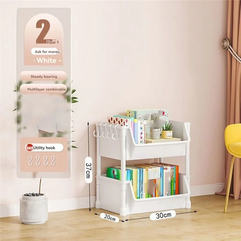 M-Modern-Household Snacks Storage Bookshelf, Trolley Storage Rack, Storage Rack Kitchen Fruit And Vegetable Basket