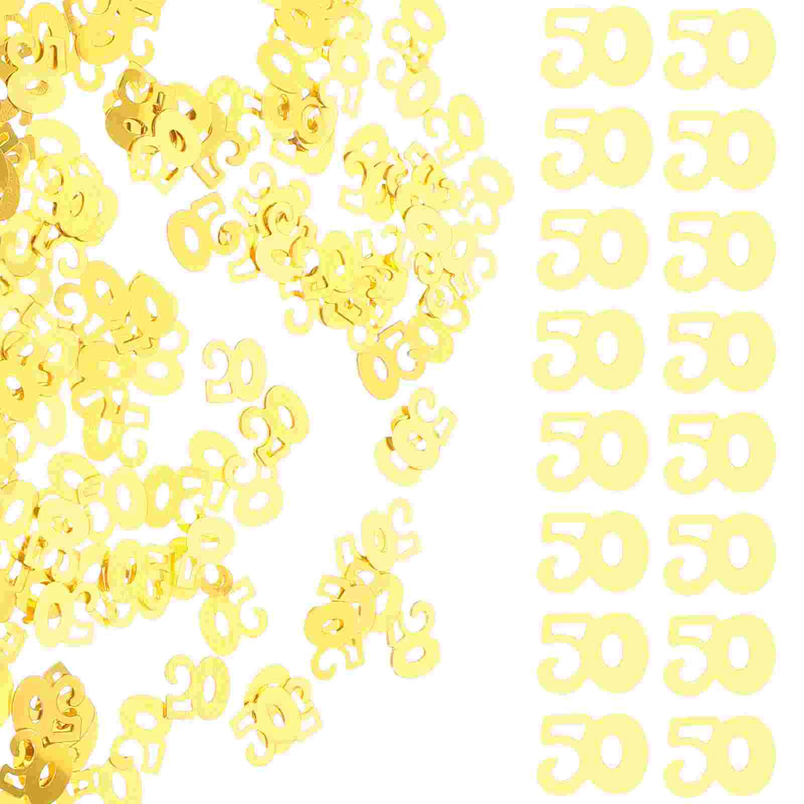 1200 Pcs Commemorate Man Wedding Decor 50th Birthday Confetti for Crafts Gold Trim Party