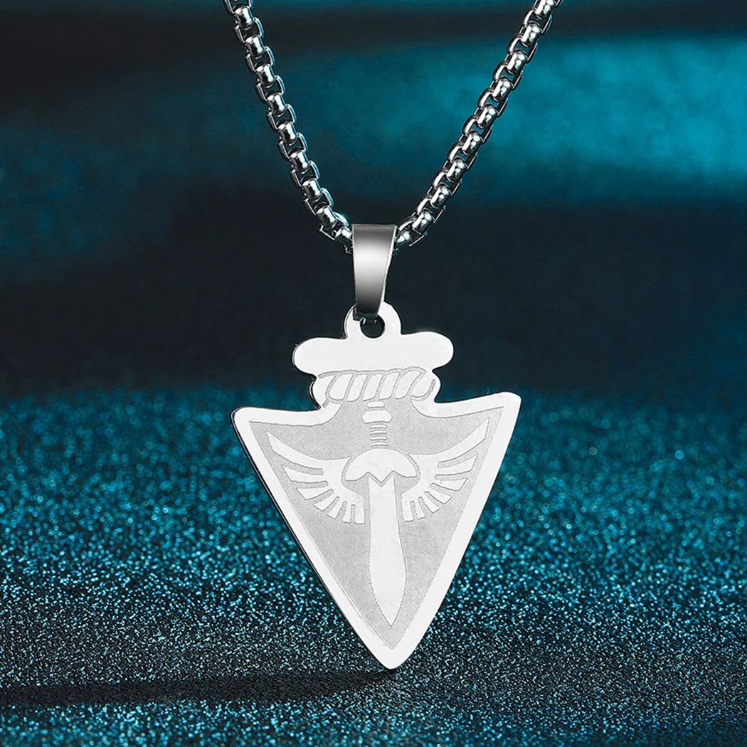 CHENGXUN Mens Arrow Head Sword Pendant Necklace for Men Women Ancient Spear Medallion Charm Neck Chain Amulet Jewelry Collar