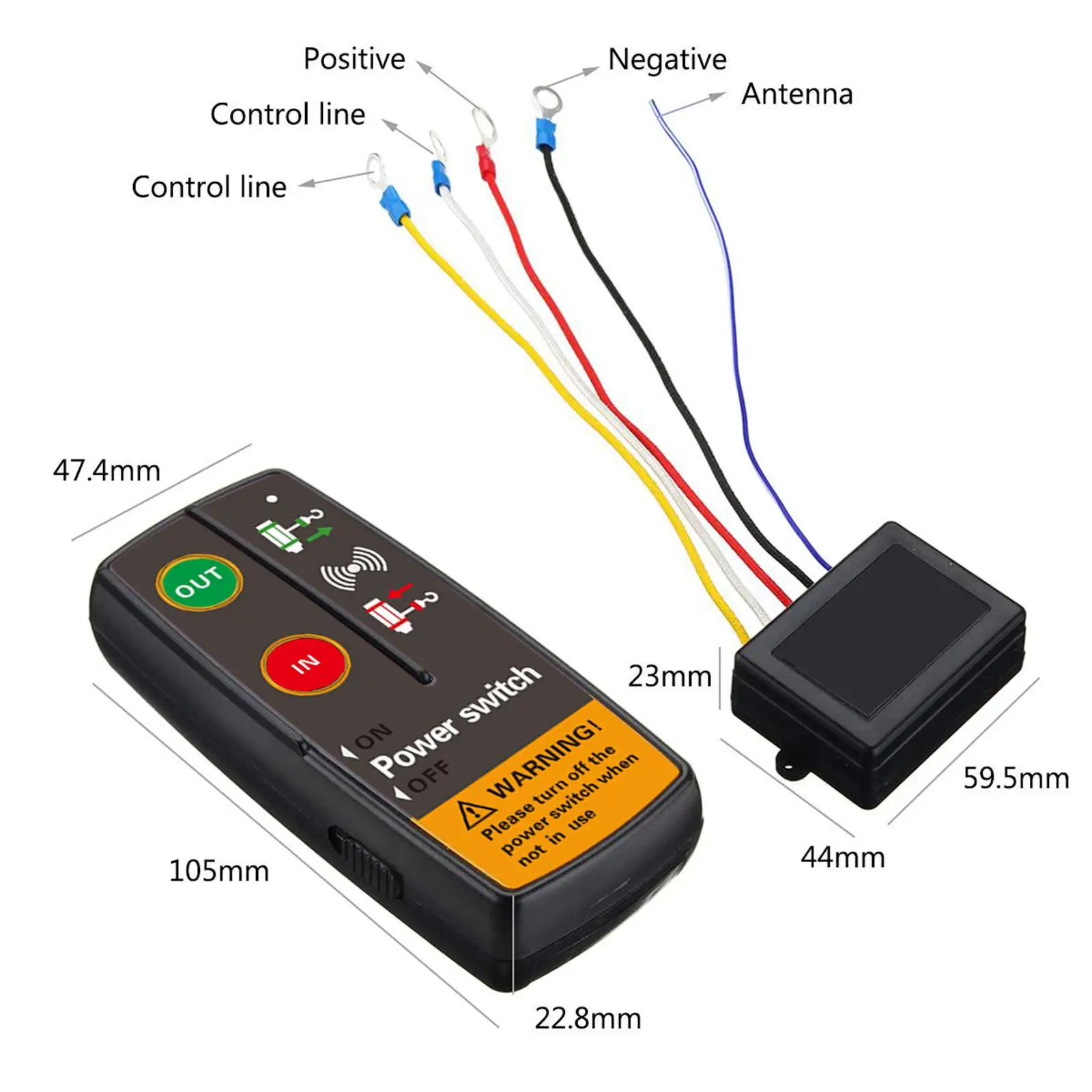 

Winch Wireless Remote Control Switch Set Repair Modification Heavy Duty Car