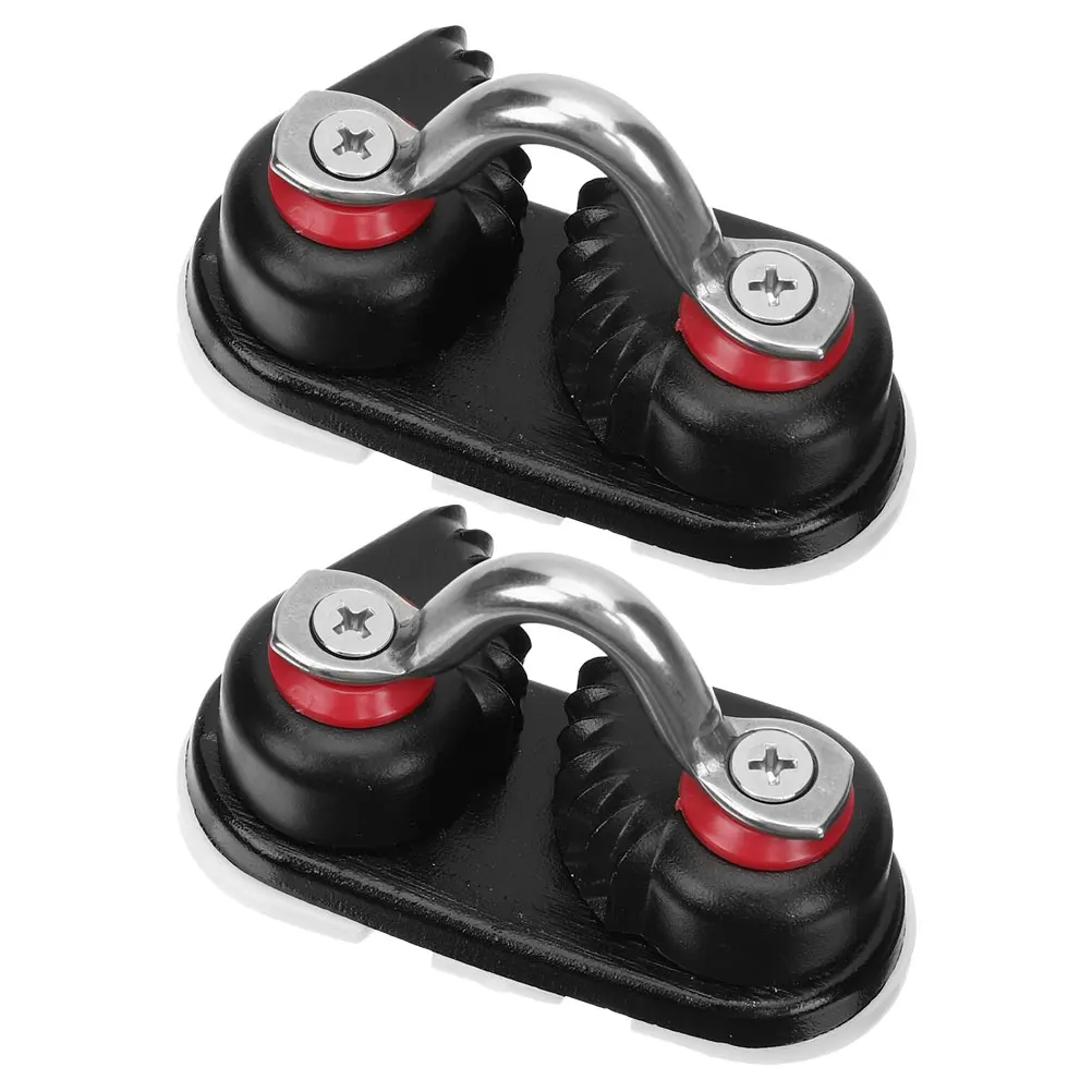 

2pcs Cam 86x38mm Rope Aluminum Alloy Cam Cleat Lock Black 8 Inch Marine Line Cleats Sailboat Canoe Accessories Boat Anchor