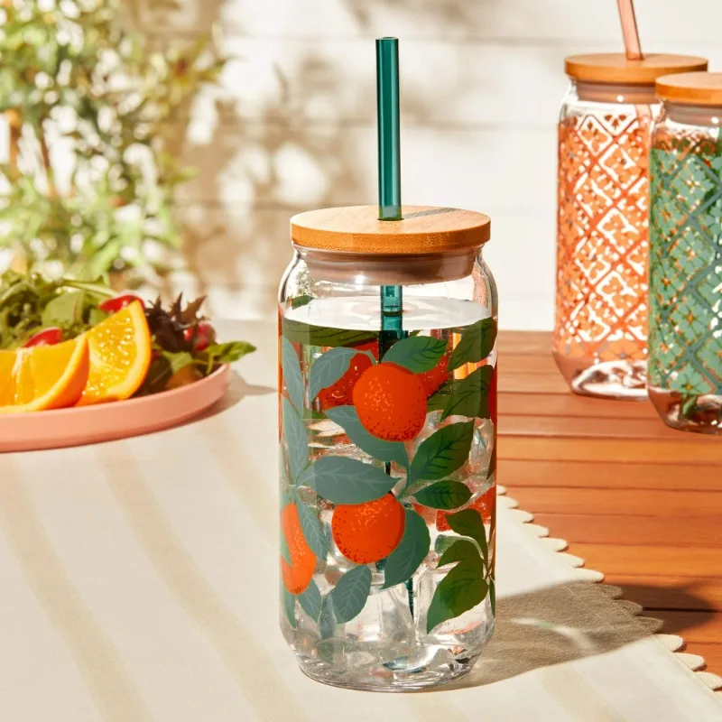 

20-Ounce Acrylic Can Shape Tumbler, Orange & Green