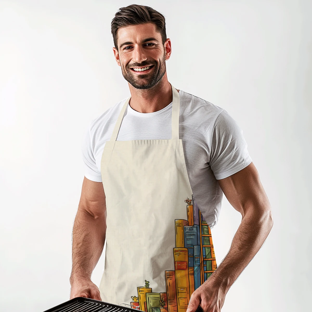 

Полиэстеровый фартук с забавным узором в виде суши - стильный фартук для готовки и творчества, удобный полиэстеровый фартук для домашней кухни, художественной студии