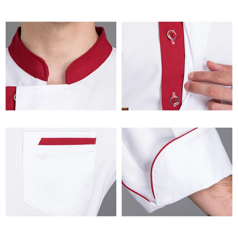 Camicia da cuoco da uomo dell'hotel camicia a maniche lunghe da ristorante uniforme da cucina servizio di ristorazione abbigliamento da lavoro da donna cappotto da cucina da mensa