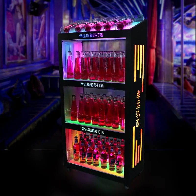 

Foreign wine display rack, luminous wine cabinet, bar nightclub KTV Spade A cocktail mobile luminous beer rack