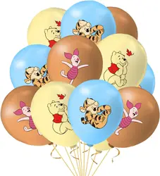 12/24/36/48pcs Winnie Pooh Theme Birthday Party Latex Balloons Set Yellow Blue Latex Globos Baby Shower Decoration Supplies