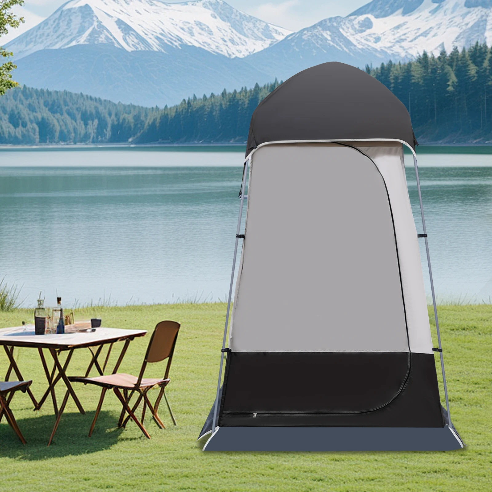 RV Camping Tent RV Camping Tent with  Anti-mosquito Mesh Coffee Color Outdoor Camping Privacy Shelter Anti-mosquito Tent