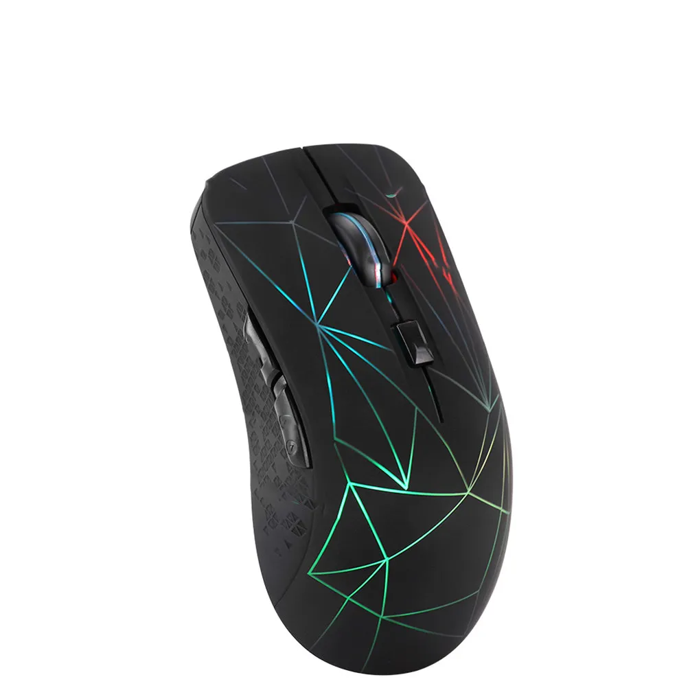1Pcs Wireless Mouse Dual Mode 5.0 2.4g Rechargeable Silent Ergonomic Game Mouse with LED for Laptop Pc TV