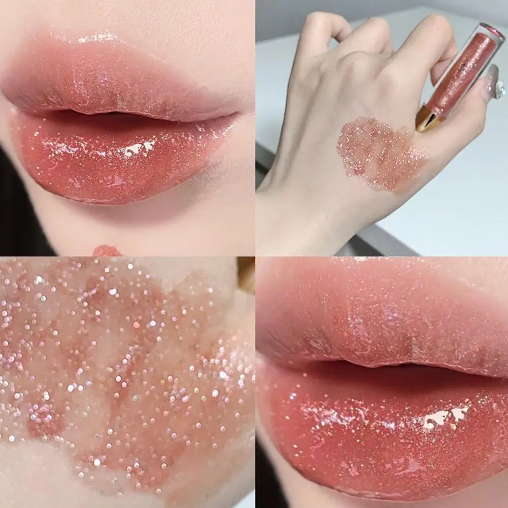 Feuchtigkeitsspendender, praller und funkelnder Lipgloss, wasserglänzende Spiegel-Lippenglasur, feuchtigkeitsspendendes und feuchtigkeitsspendendes Lippenöl für schmutzige Lippen