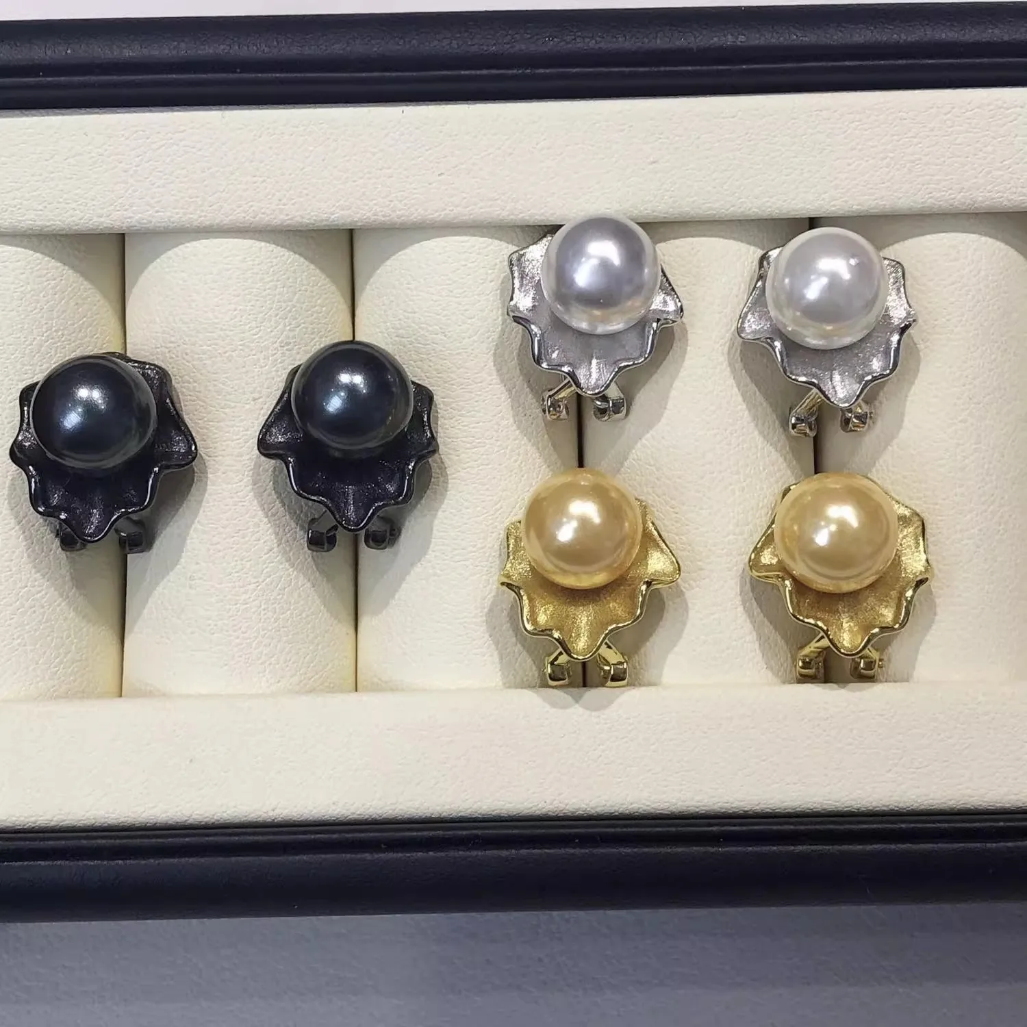 

MeiBaPJ 9mm Natural Nearround Pearls Fashion Flower Stud Earrings Fine Wedding Jewelry for Women