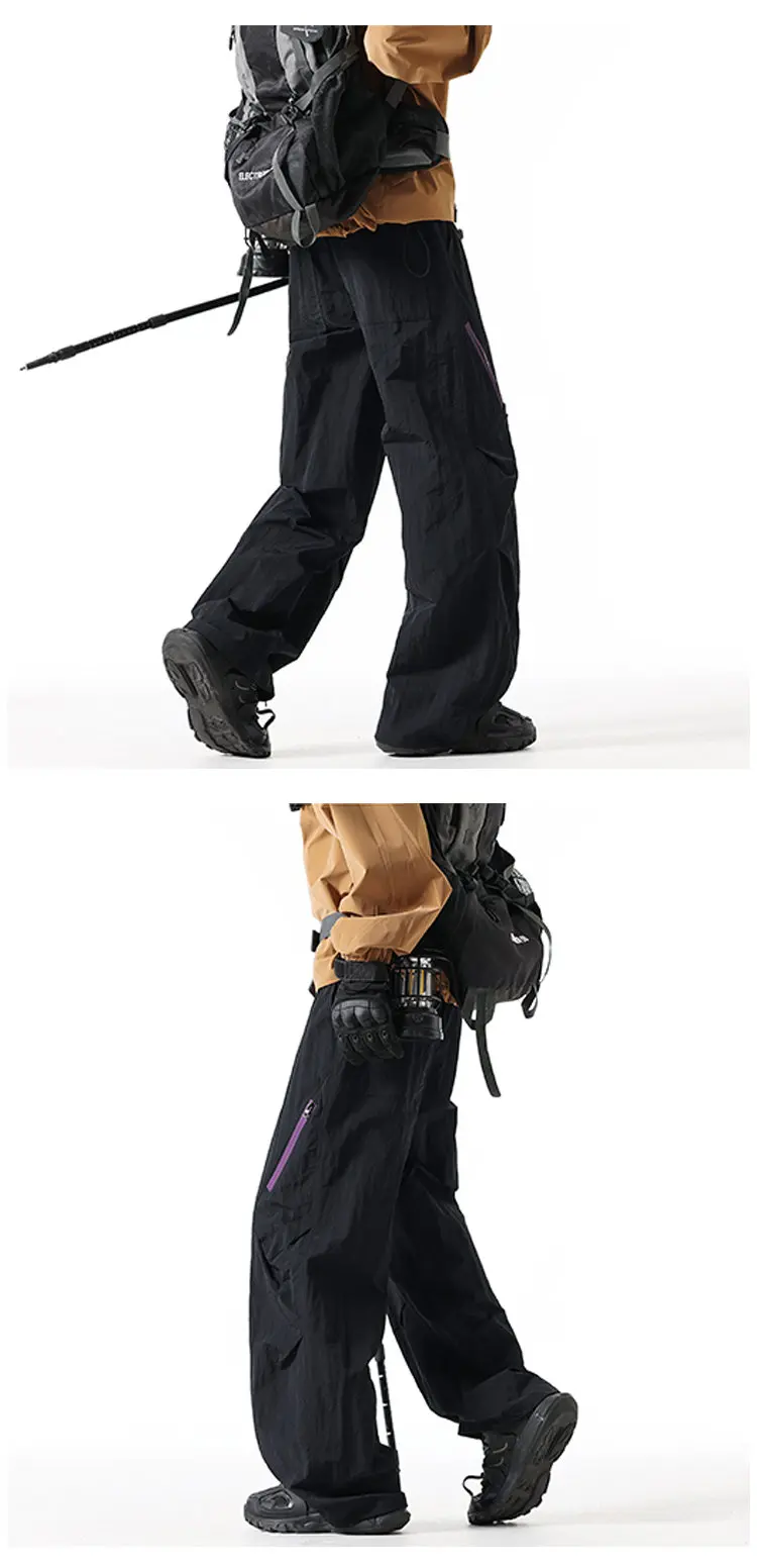2026 Neue Unisex Winddichte & Wasserdichte Outdoor-Wanderhose mit Seitenreißverschluss-Design Wasserabweisende Winddichte Techwear-Hose – Detail 4