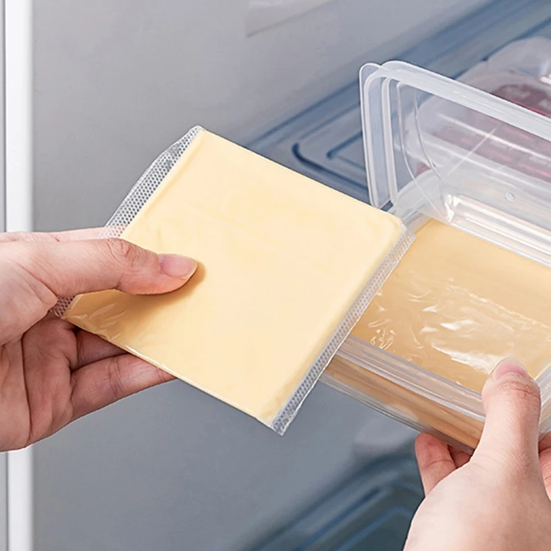 Multipurpose Clear Storage Box - Ideal For Cheese, Butter, Scallions & Fruits, Stackable Refrigerator Organizer