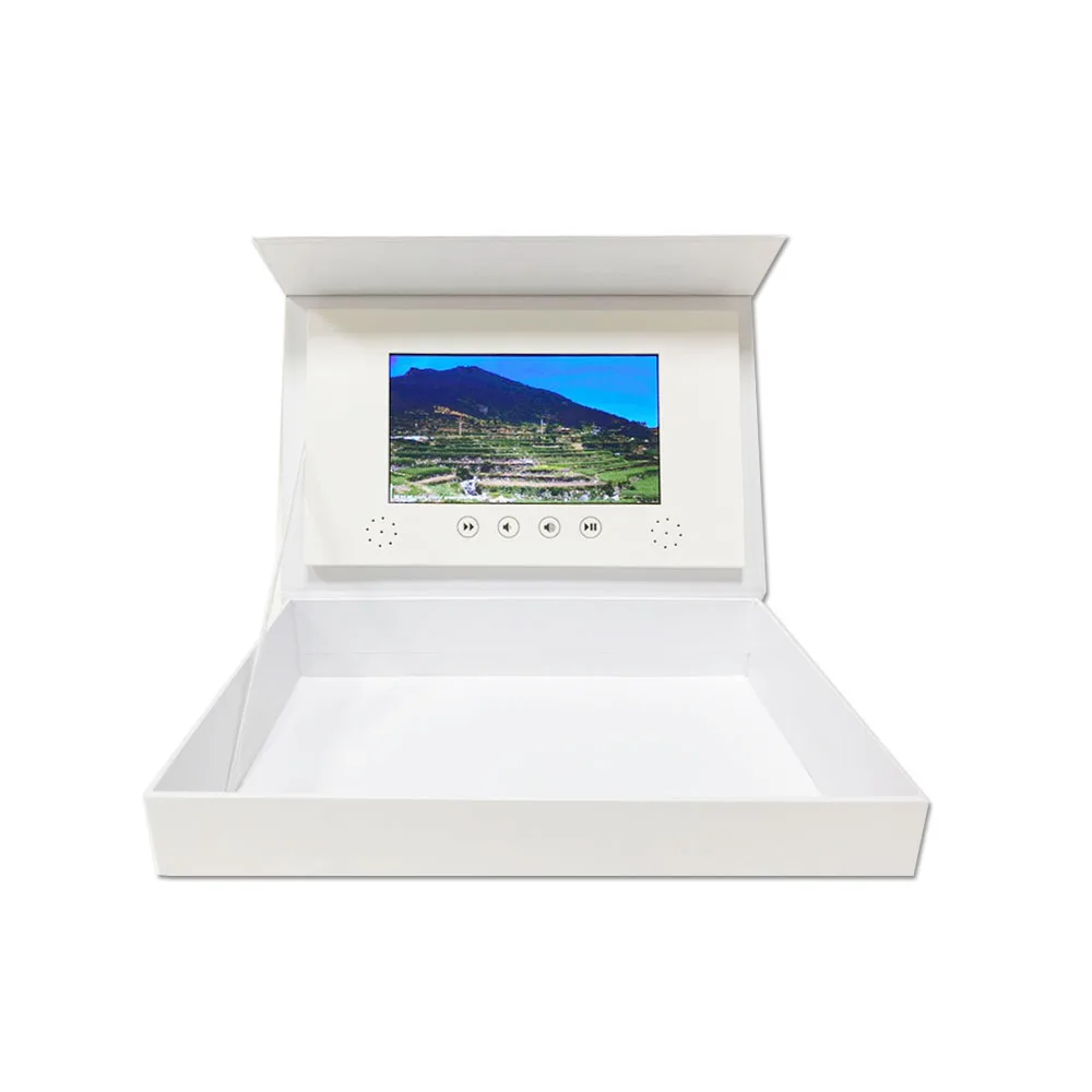 Boîte de papier vidéo pour écran LCD, boutons de fonction pour les entreprises, nouveau design, 7 pouces, 28x18x5.6cm