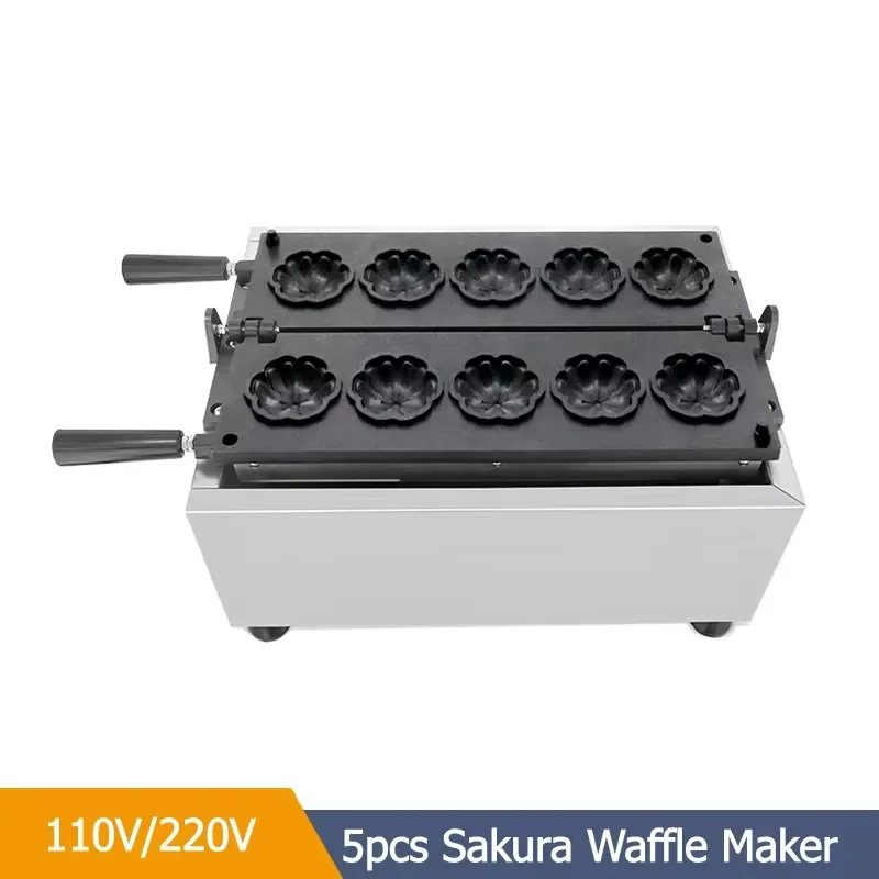 5 pcs Cherry Blossom Sakura F Shape Waffle hine Non-stick Commercial Cherry Blossom Waffle Maker