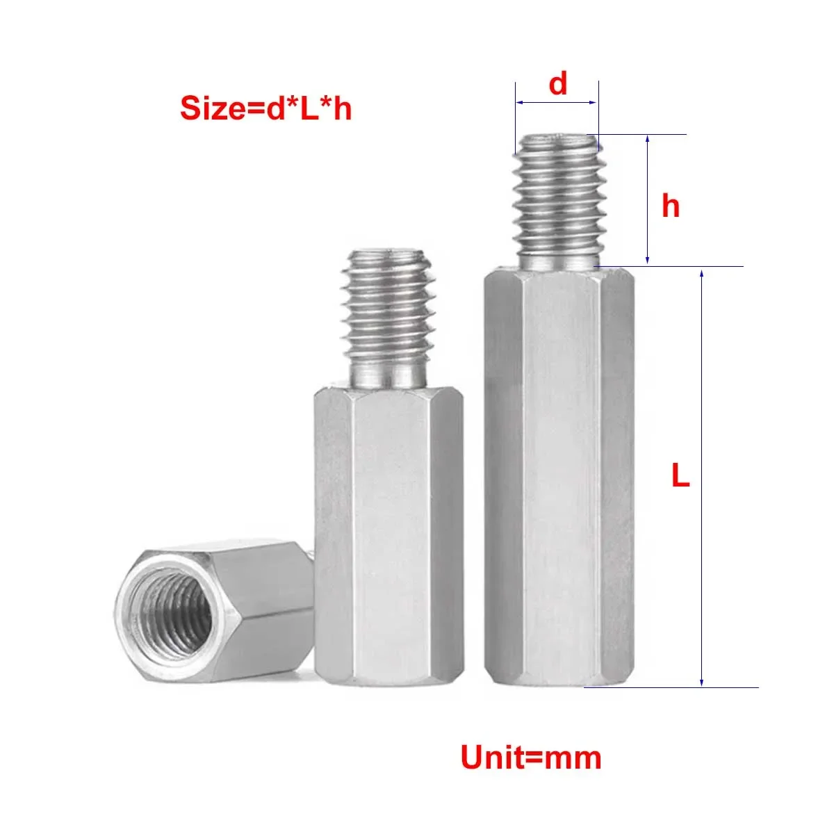 

304 Stainless Steel Single Head Hexagonal Bolt/Isolation Support Column M2M2.5M3